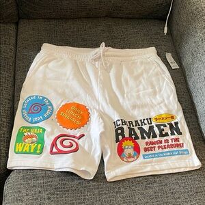 Ichiraku Ramen White Men's Athletic Shorts